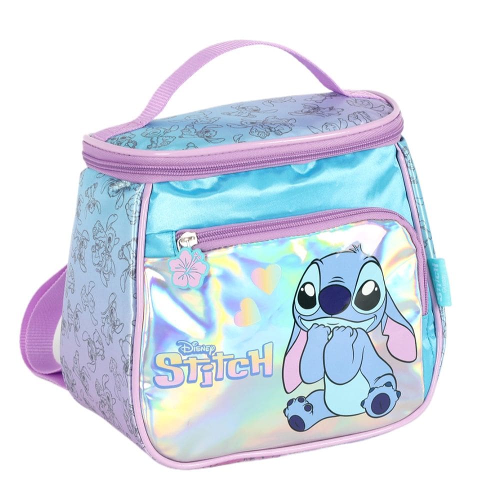 Lancheira Escolar Stitch Azul La42413sc Luxcel Holográfica