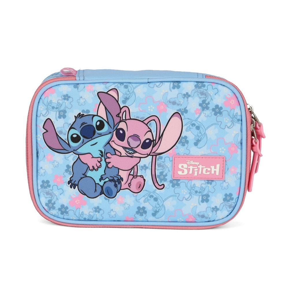 Estojo Box Stitch Angel Disney Estampa Escolar Rosa Luxcel