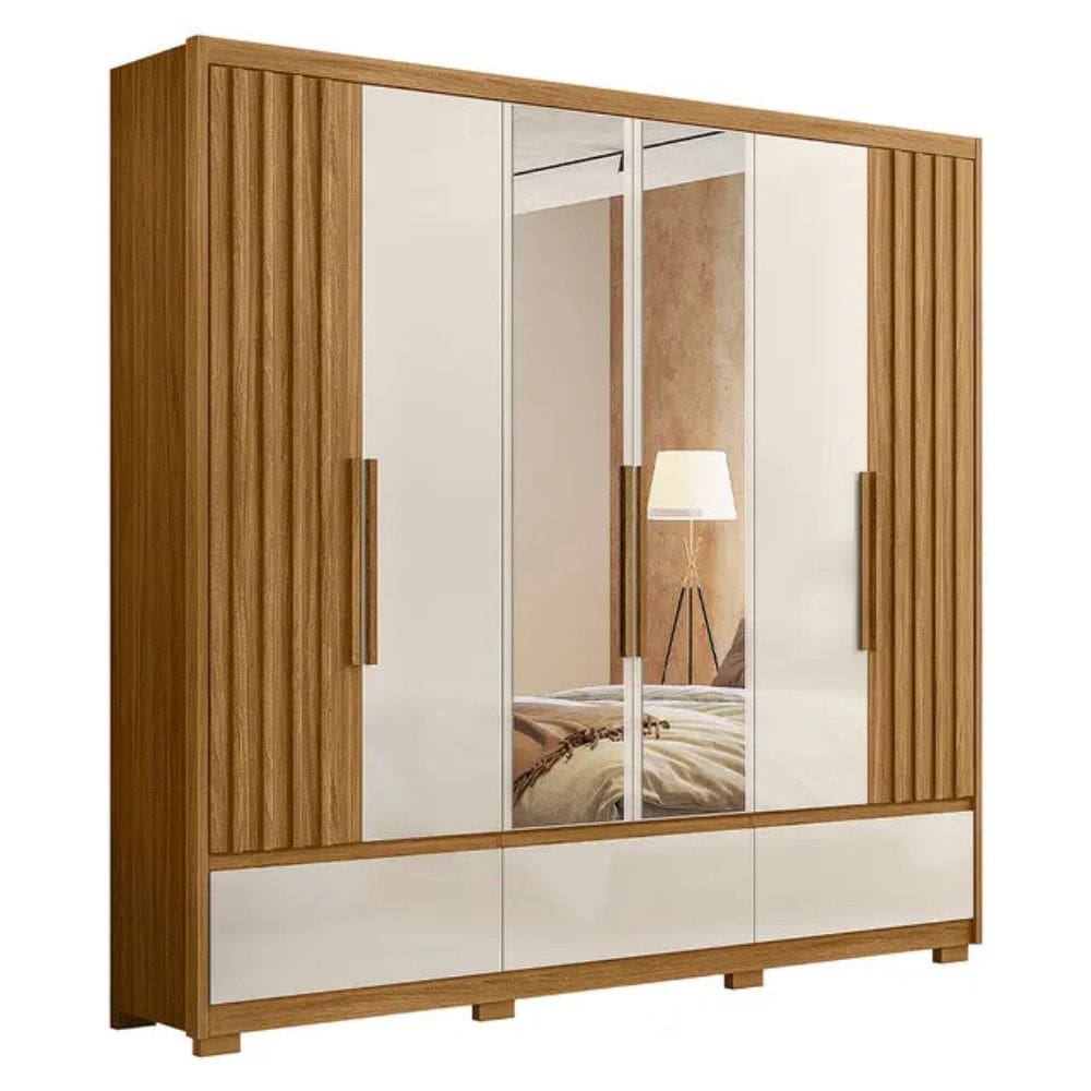 Guarda-Roupa Casal 6 Portas Bater 5 Gavetas Amazonas Moval Roupeiro
