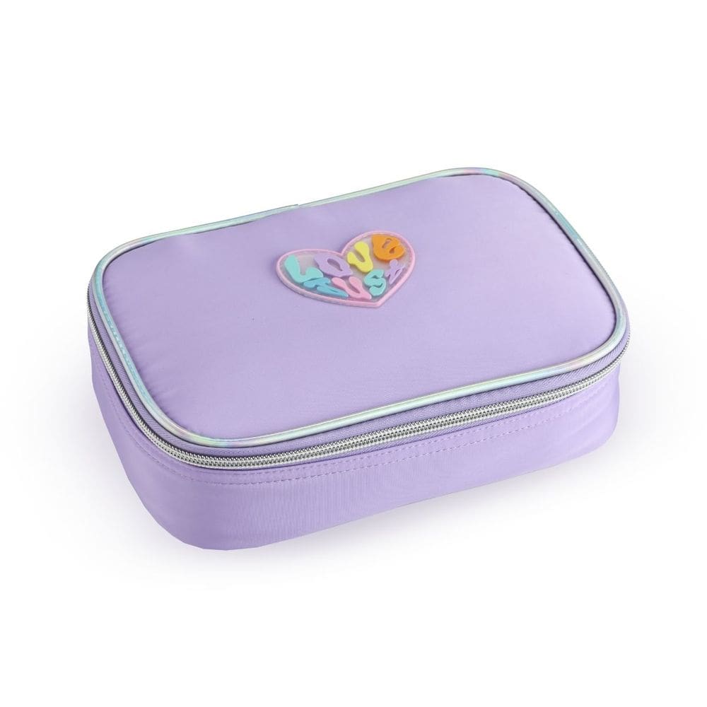 Estojo Escolar Grande Coração Organizador Canetas Borracha Lápis Menino Menina Volta as Aulas Fofo