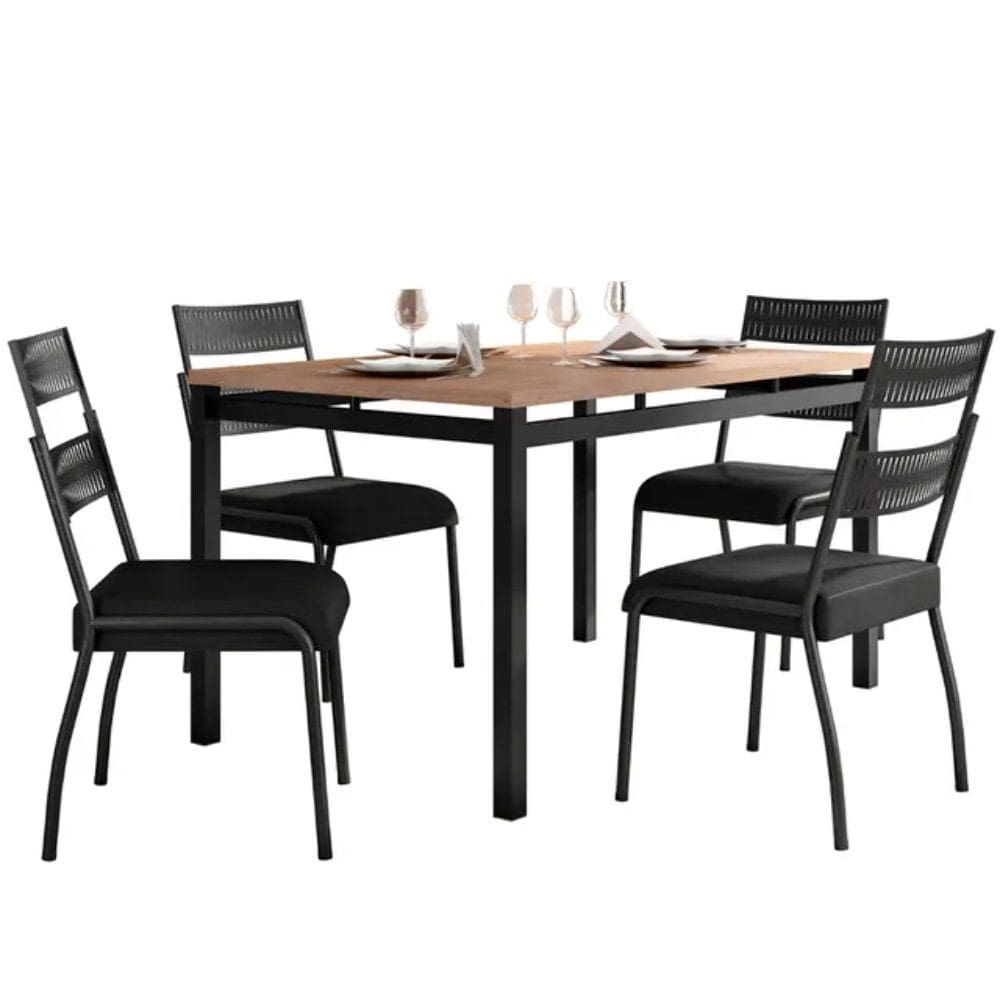 Conjunto de Mesa 4 Cadeiras Tampo MDP BP Valencia Fabone