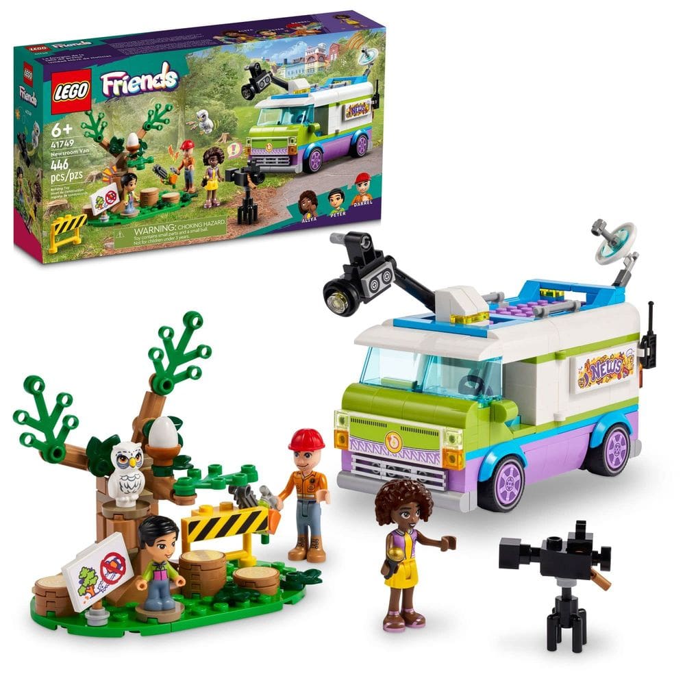 Conjunto de brinquedos de construção LEGO Friends Newsroom Van 41749 para maiores de 6 anos