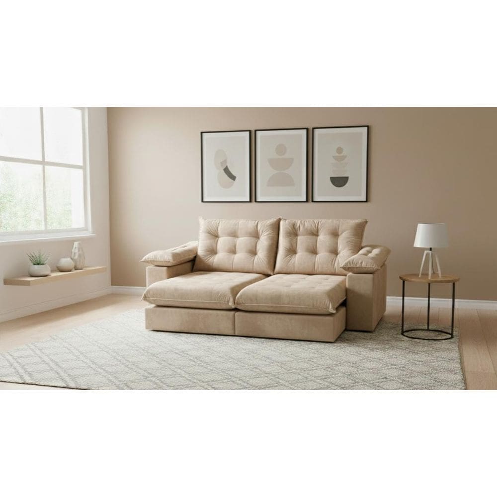 Sofá Retrátil Reclinável 2,50m Viena Premium Molas Ensacadas - Magna Estofados