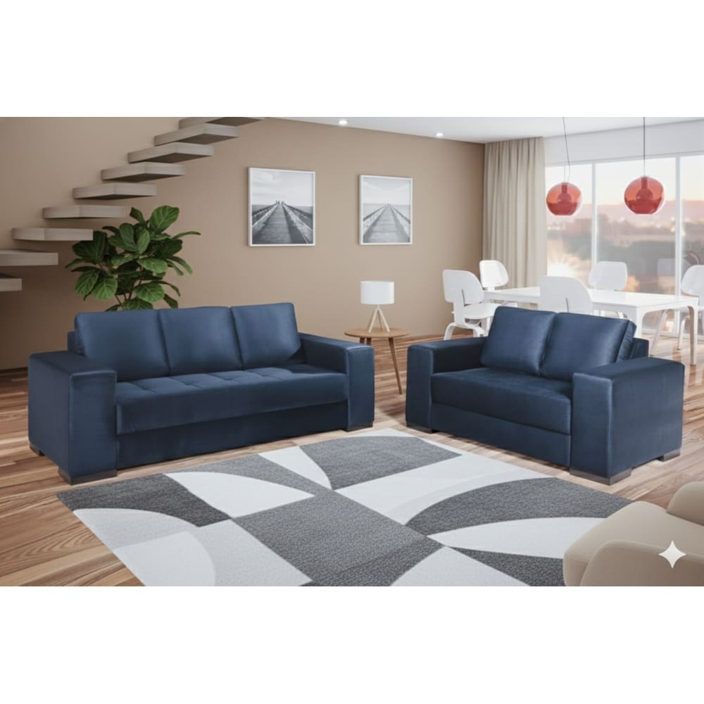 Conjunto 2 e 3 Lugares Carrara Versão Premium Tecido Veludo - Magna Estofados