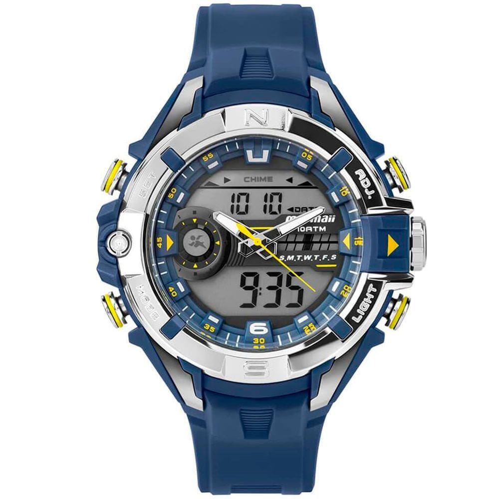 Relógio MORMAII masculino analógico Action azul MO1184A/8A