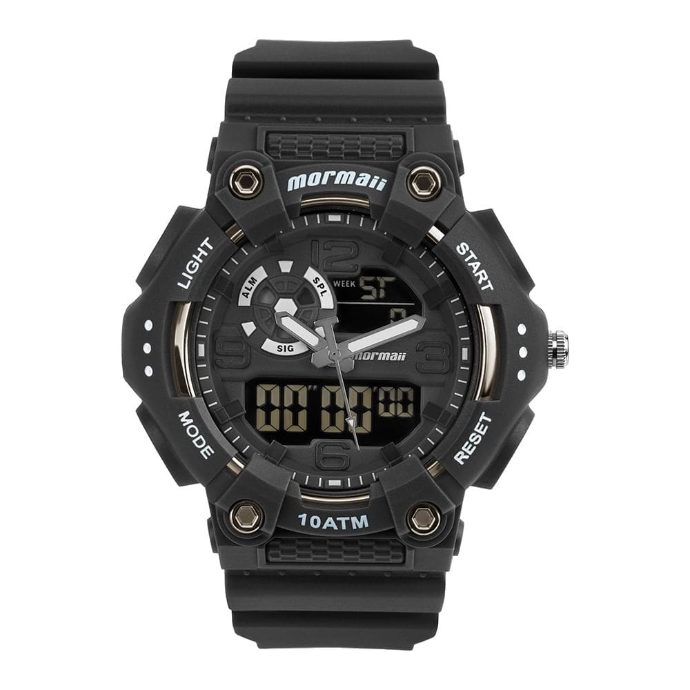Relógio MORMAII masculino anadigi force preto MO0626/8P