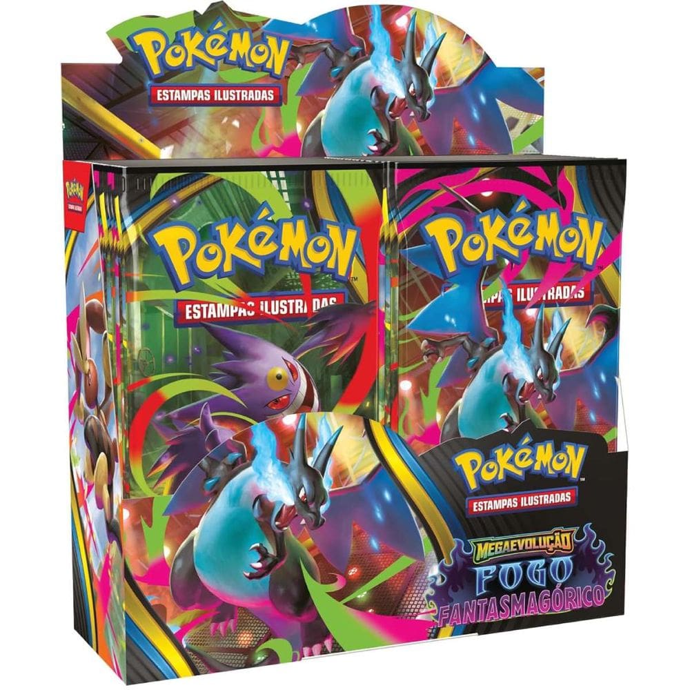 Box Display Pokémon Tcg Me02 Fogo Fantasmagorico - 216 Cartas Copag