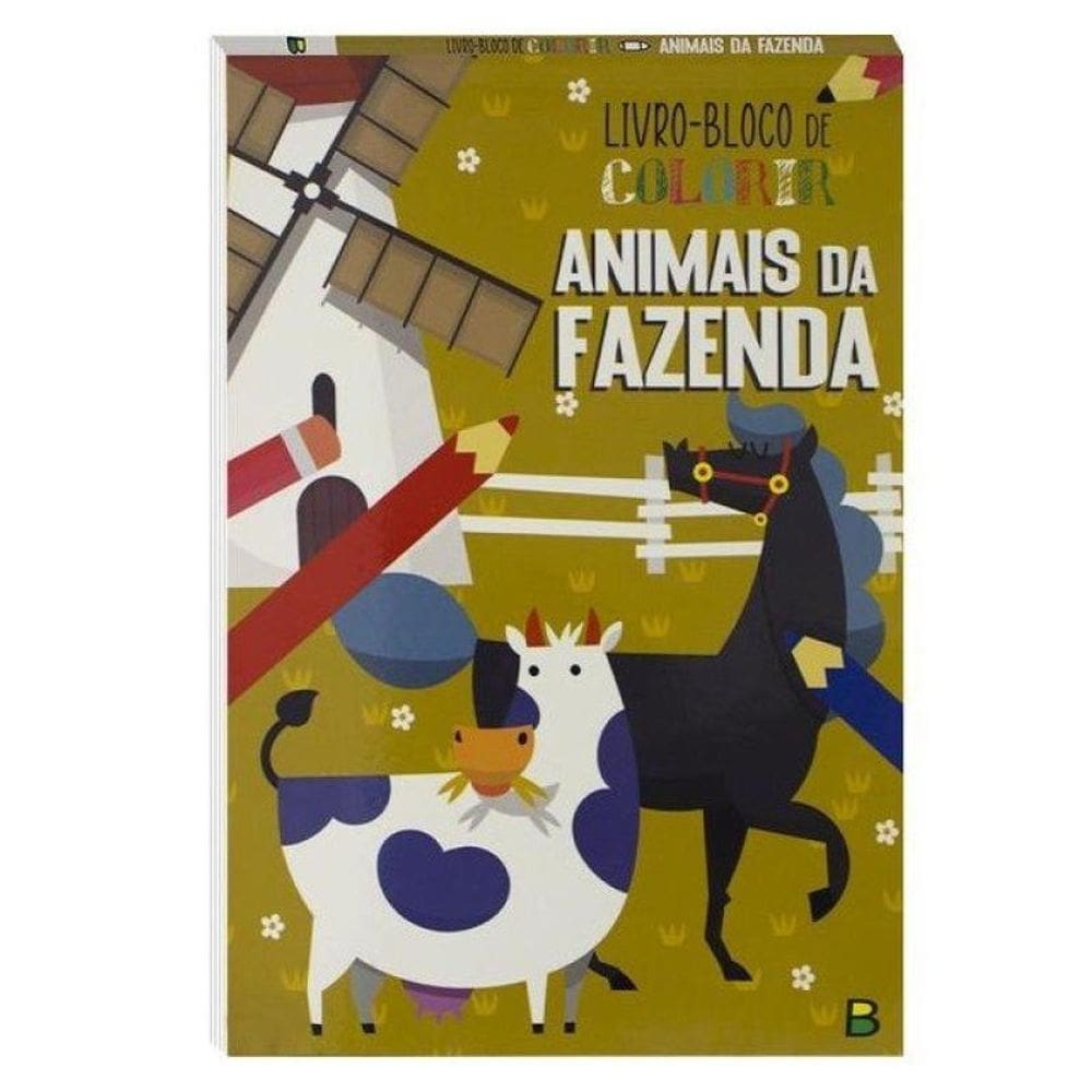 Livro-Bloco De Colorir: Animais Da Fazenda