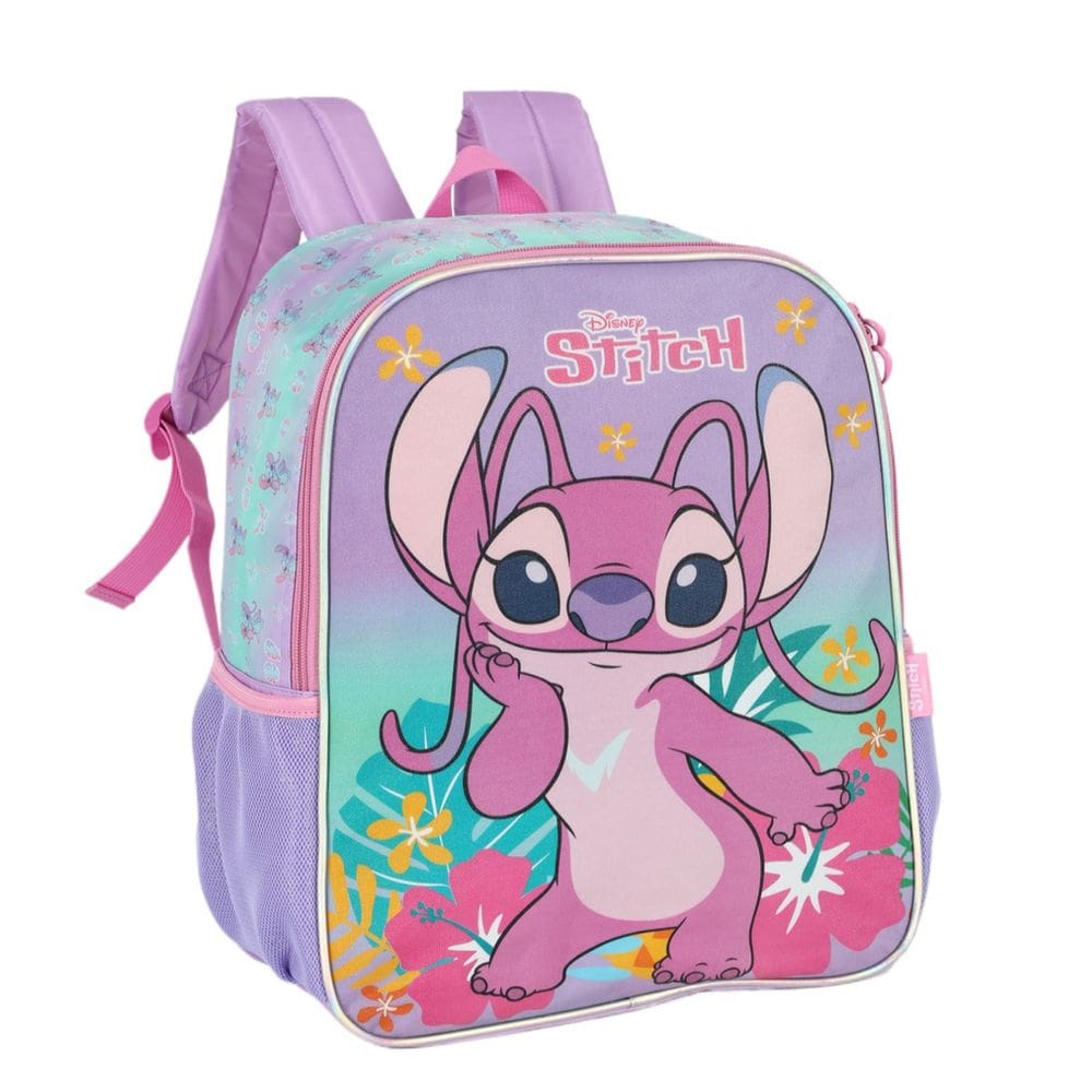 Mochila Lilo Stitch Costa Juvenil Menina Escolar Rosa Luxcel