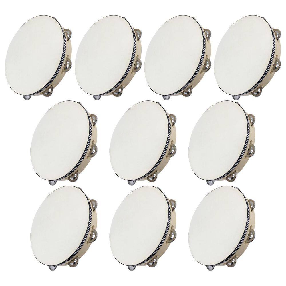 Kit 50 Pandeiros Redondo de Madeira 10” Pele Natural New York