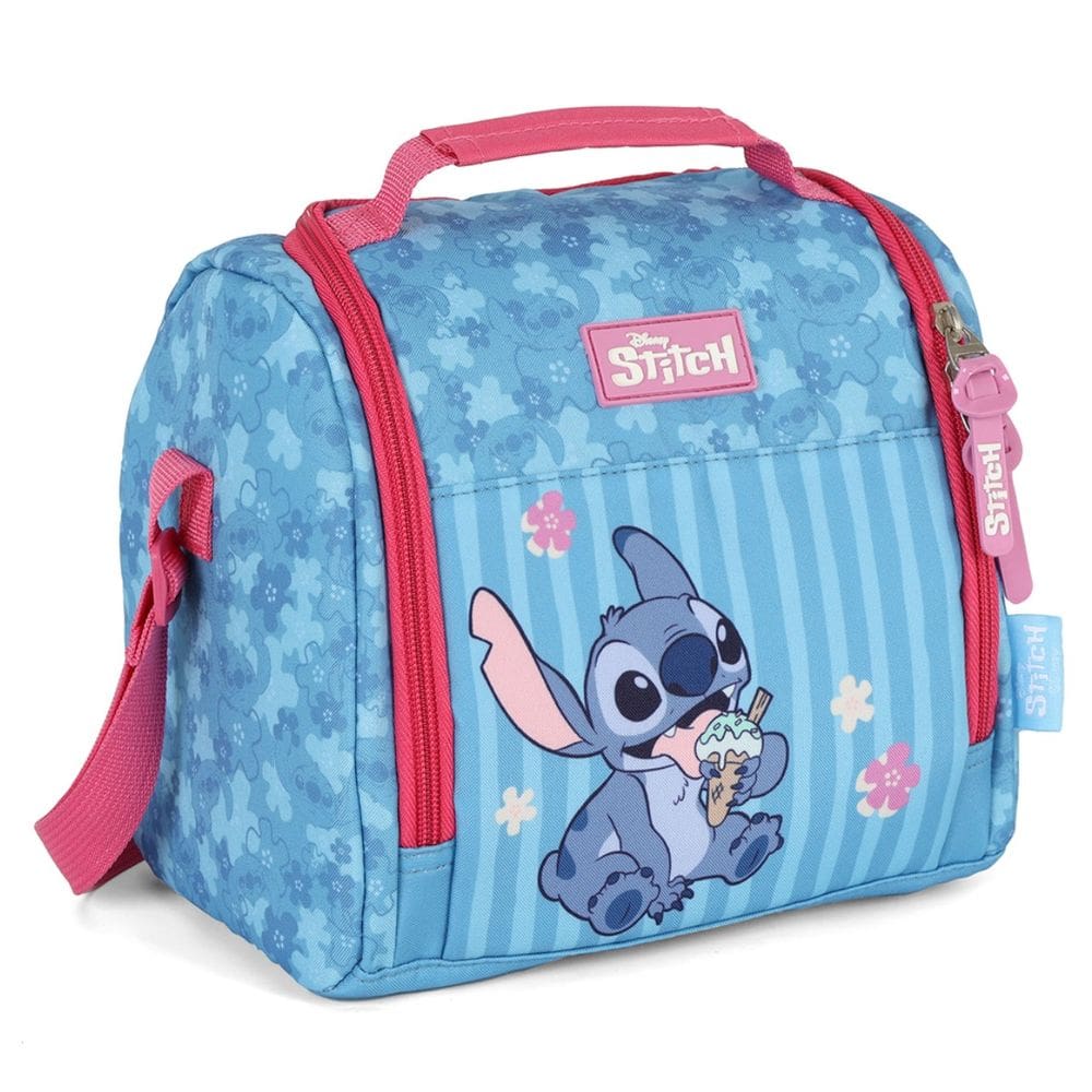 Bolsa Lancheira Stitch Térmica Pink Escolar Disney Luxcel