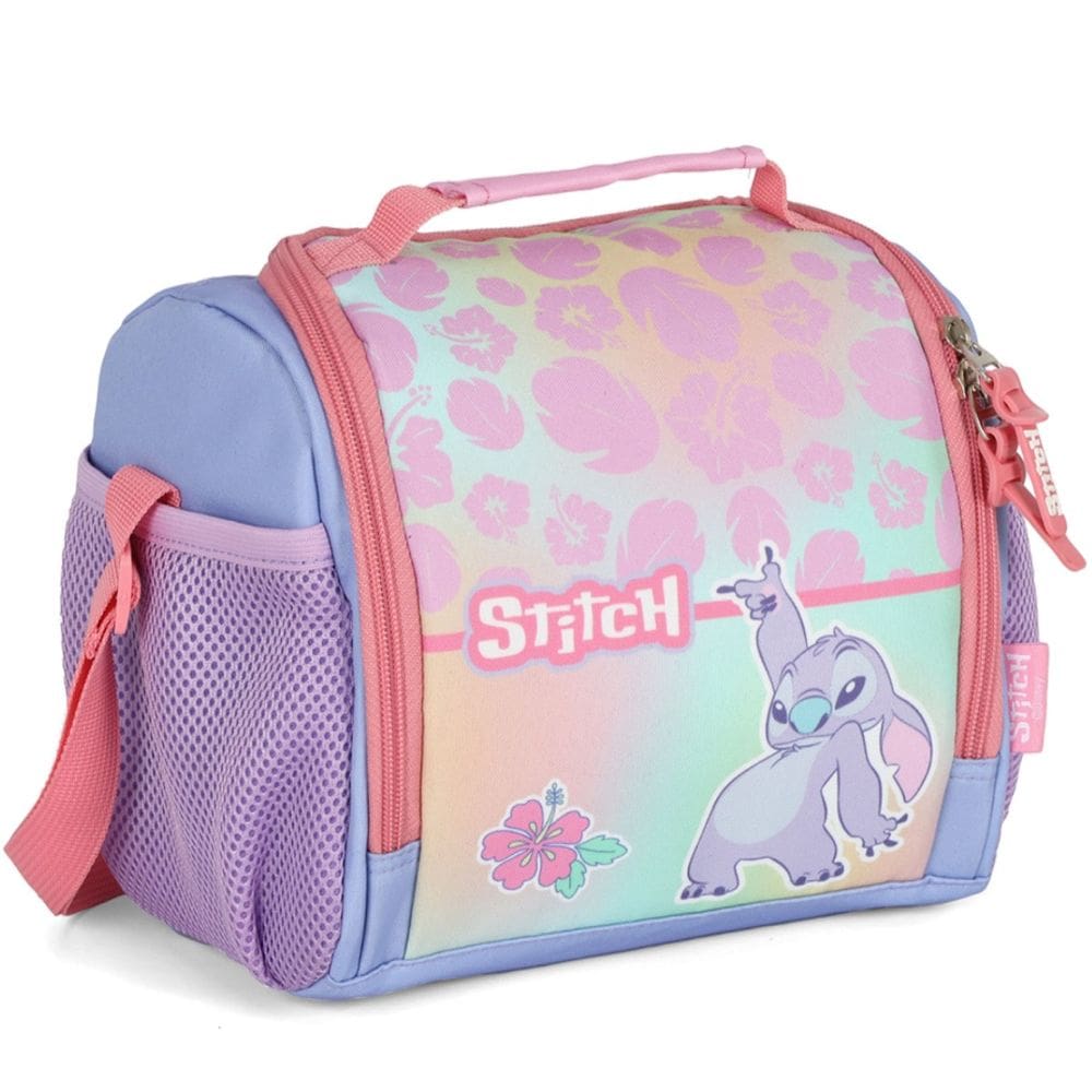 Lancheira Stitch Bolsa Térmica Rosa Escolar Infantil Disney