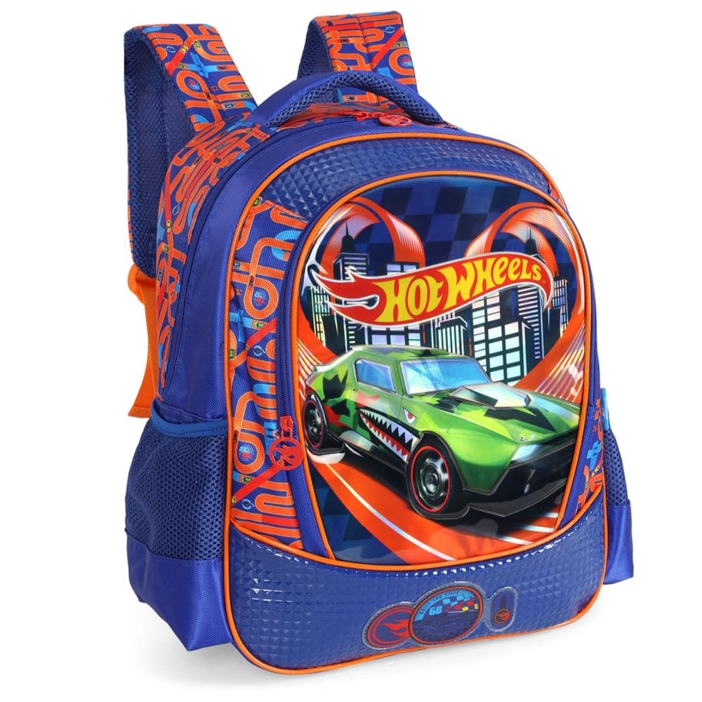 Mochila De Costas Escolar Hotwheels Carros Esportiva Luxcel