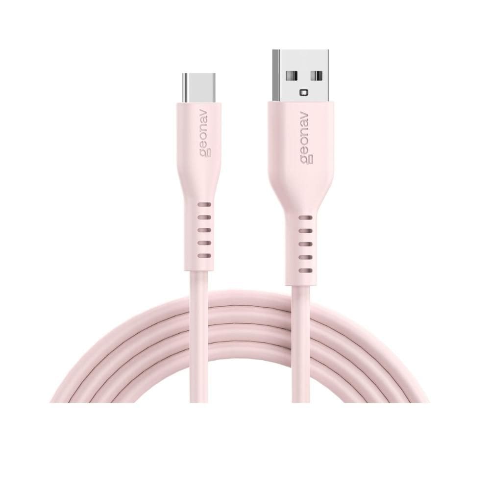 Cabo Usb-A Para Usb-C T Rosa Silicone 1,5M Esc05Spk Geonav