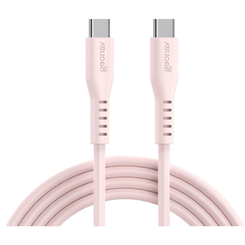 Cabo Silicone Usb-C Para Usb-C 2.0 1,5M Esc06Spk Rosa Geonav