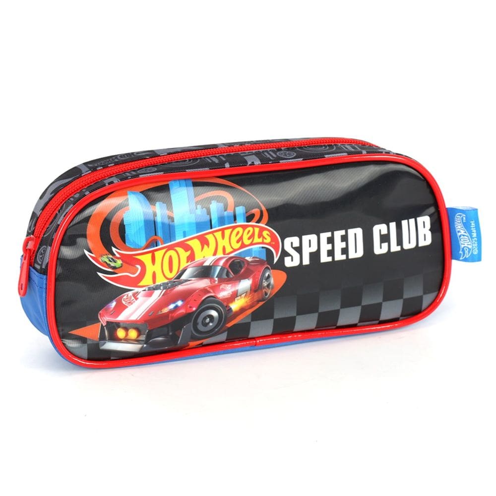 Estojo Escolar Infantil Luxcel Hot Wheels Preto Menino