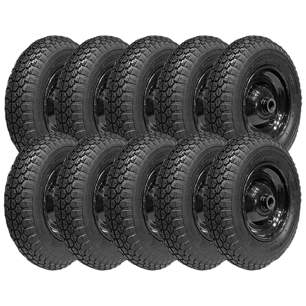 Kit 10 Pneus Carrinho De Mão Carriola Industrial 350-8 + Camaras + Rodas Buffalo