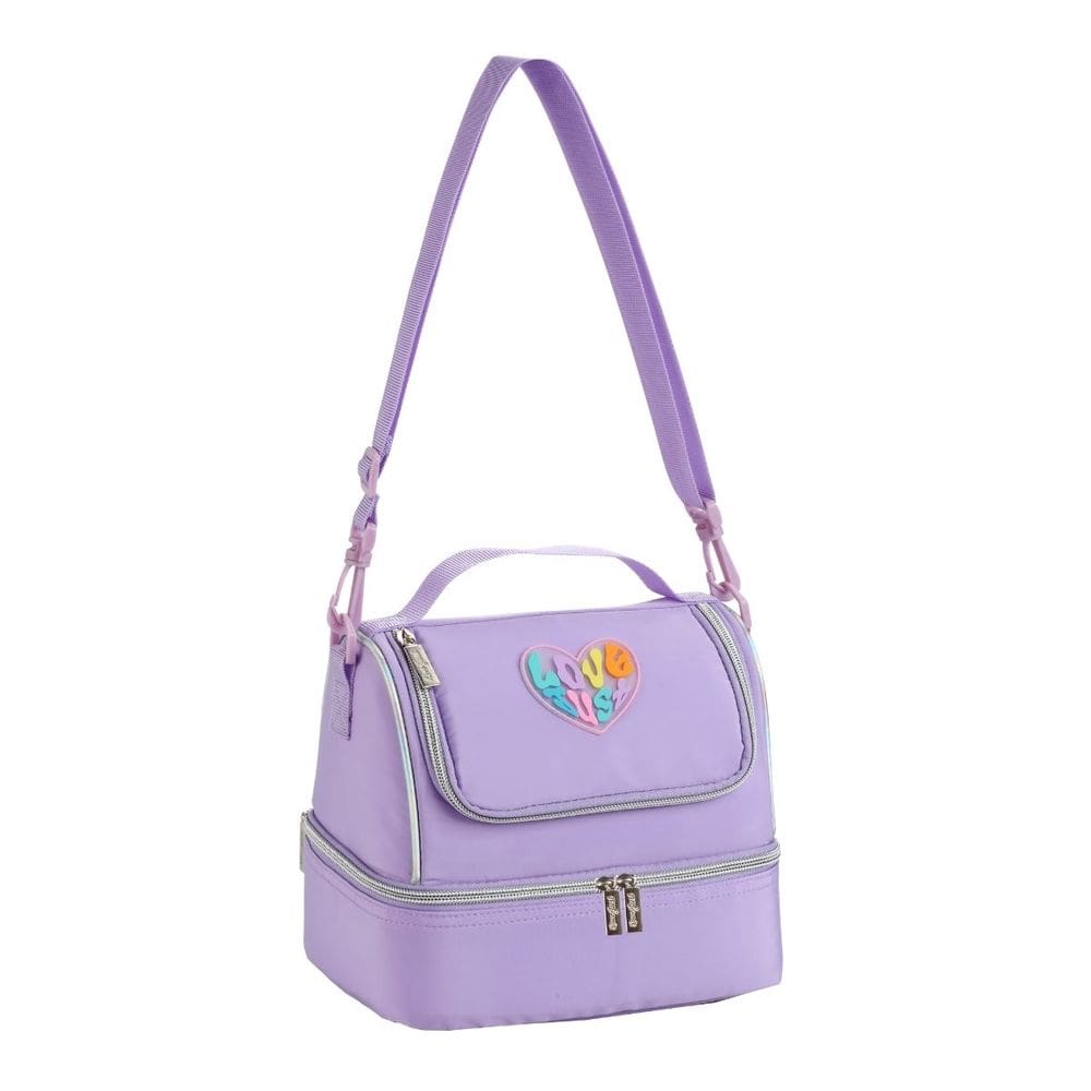 Lancheira Escolar Térmica Dupla Poliéster 2 Compartimentos Alimentos Marmita Frutas Lanche Refeição