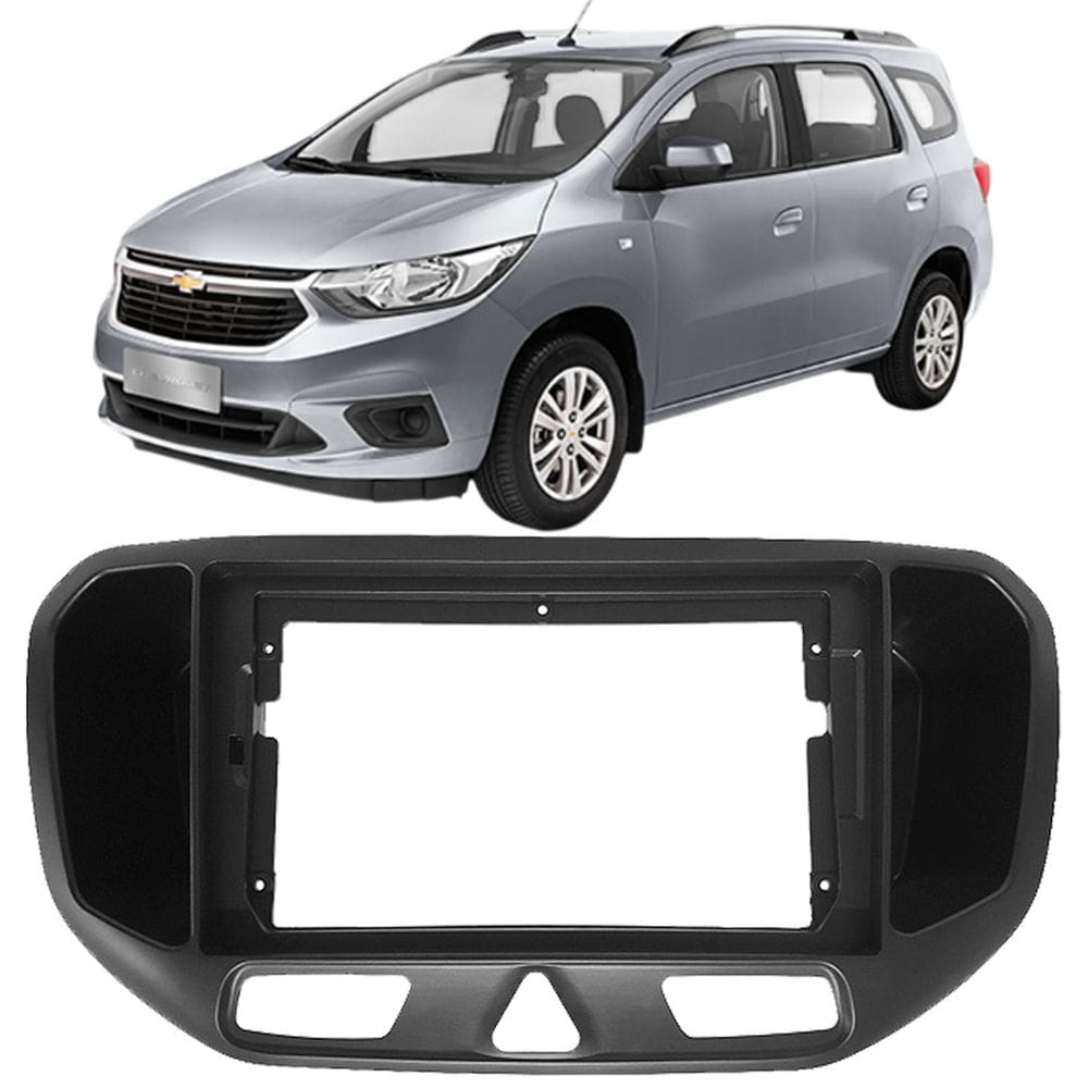 Moldura 9 Polegadas Spin 2013 à 2018 Preta Painel Central Multimidia Som