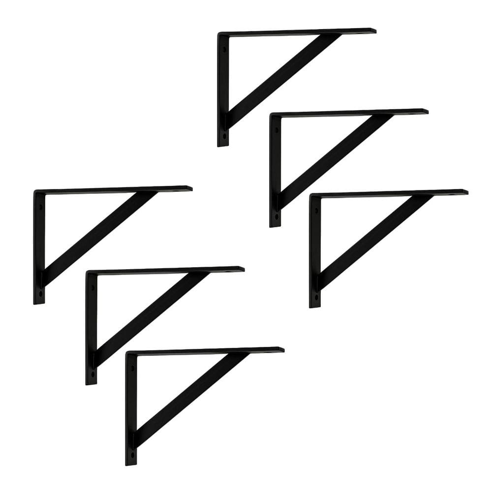 Kit 6 Mãos Francesas Reforçadas 45x26 cm Branco ou Preto Aço - NV708/NV728