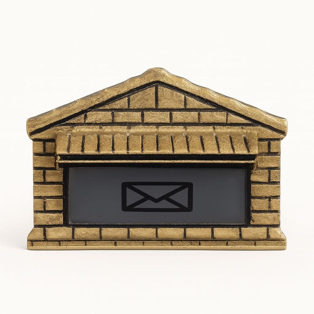 Caixa de Correio Casinha Colonial Dourado ou Prata - Para Embutir Muro ou Fixar Portão