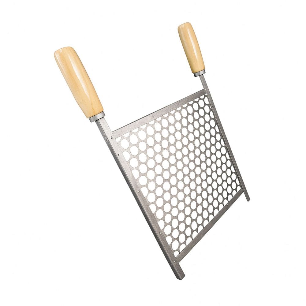 Grelha Moeda Aço Inox Para Churrasqueira 30x30 Cabo Madeira - SF251