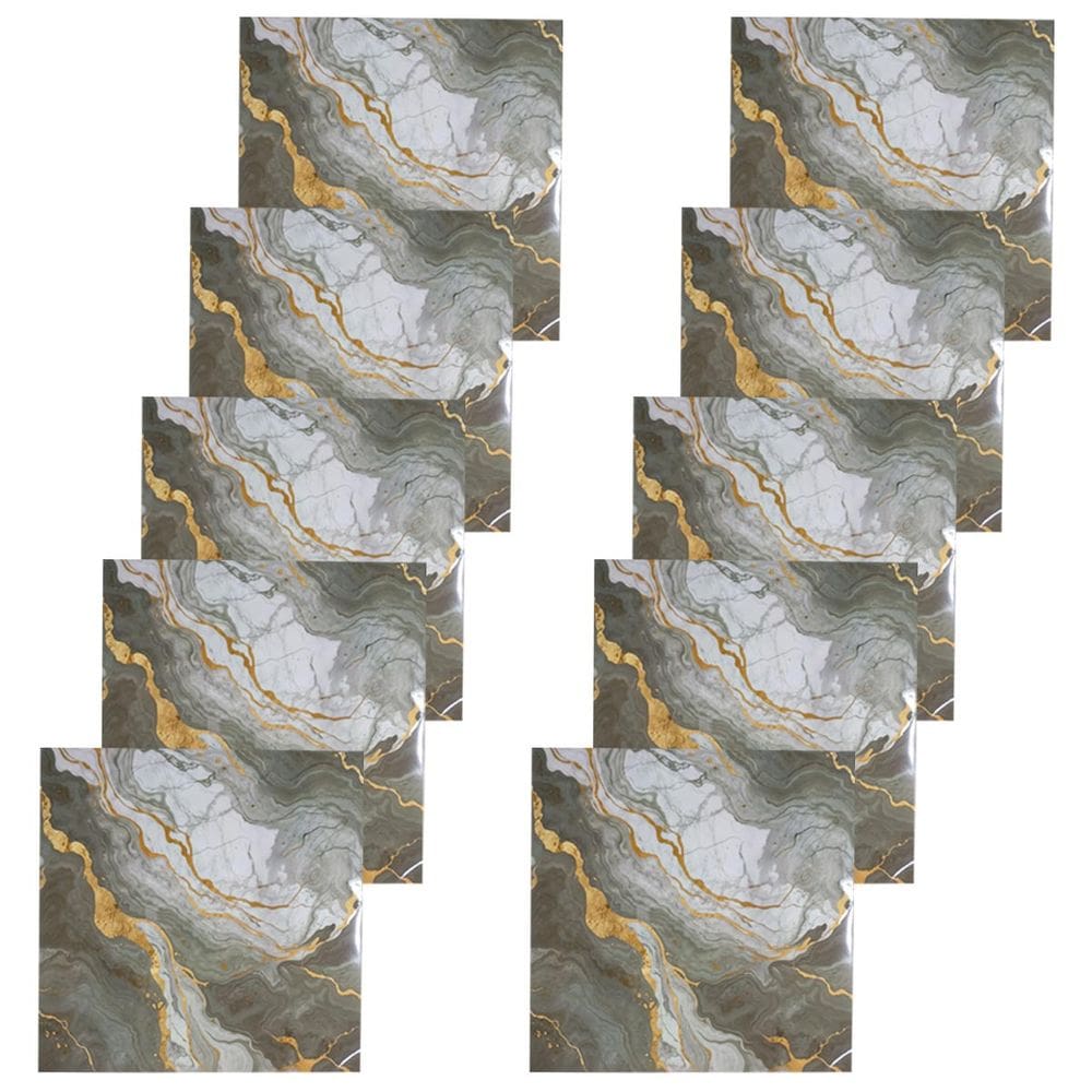 Placa Adesiva Marmore 3D Kit 10 uni Obra Reforma Autocolante Cozinha Banheiro Quarto Casa Escritorio Painel Moderno