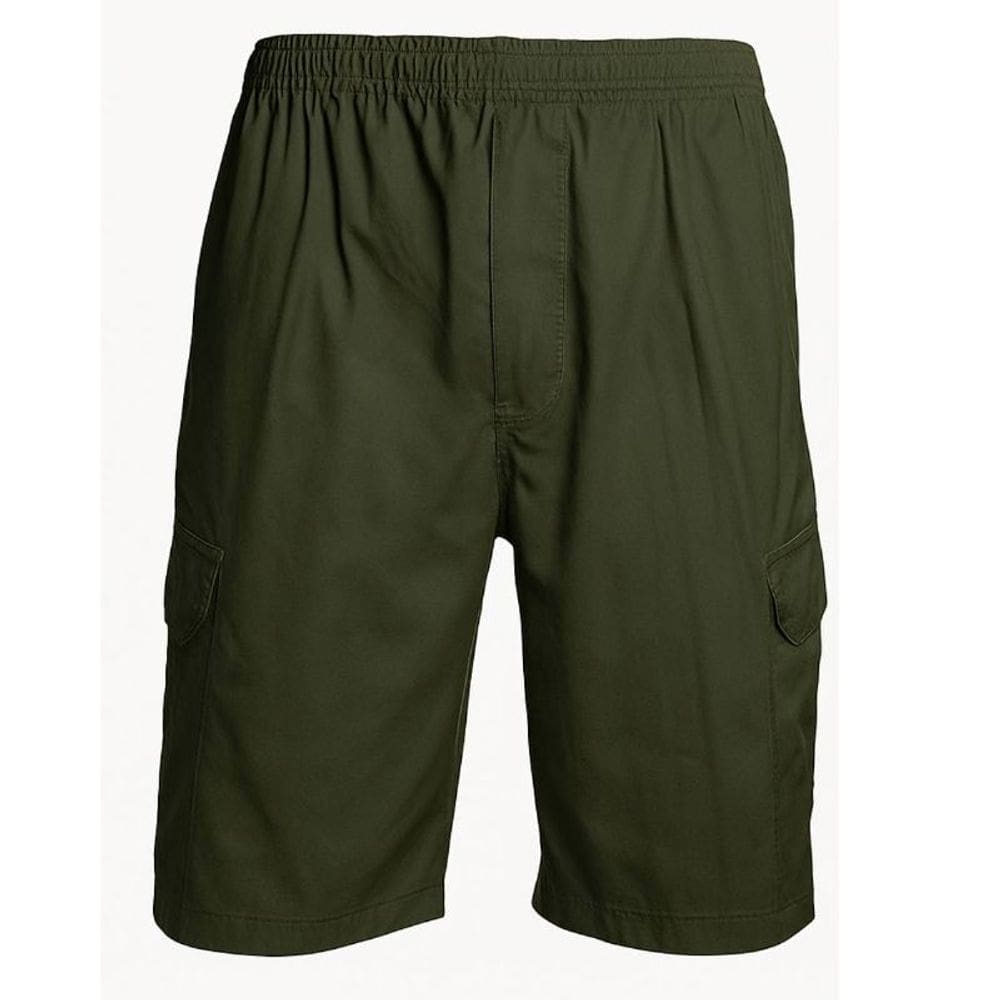 Bermuda Masculina Sarja Com Elástico Verde Plus Size