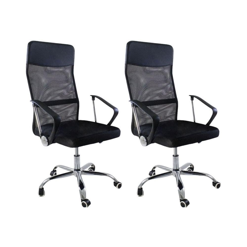 Kit 2 Cadeiras De Escritório Nagano Tela Mesh Giratória