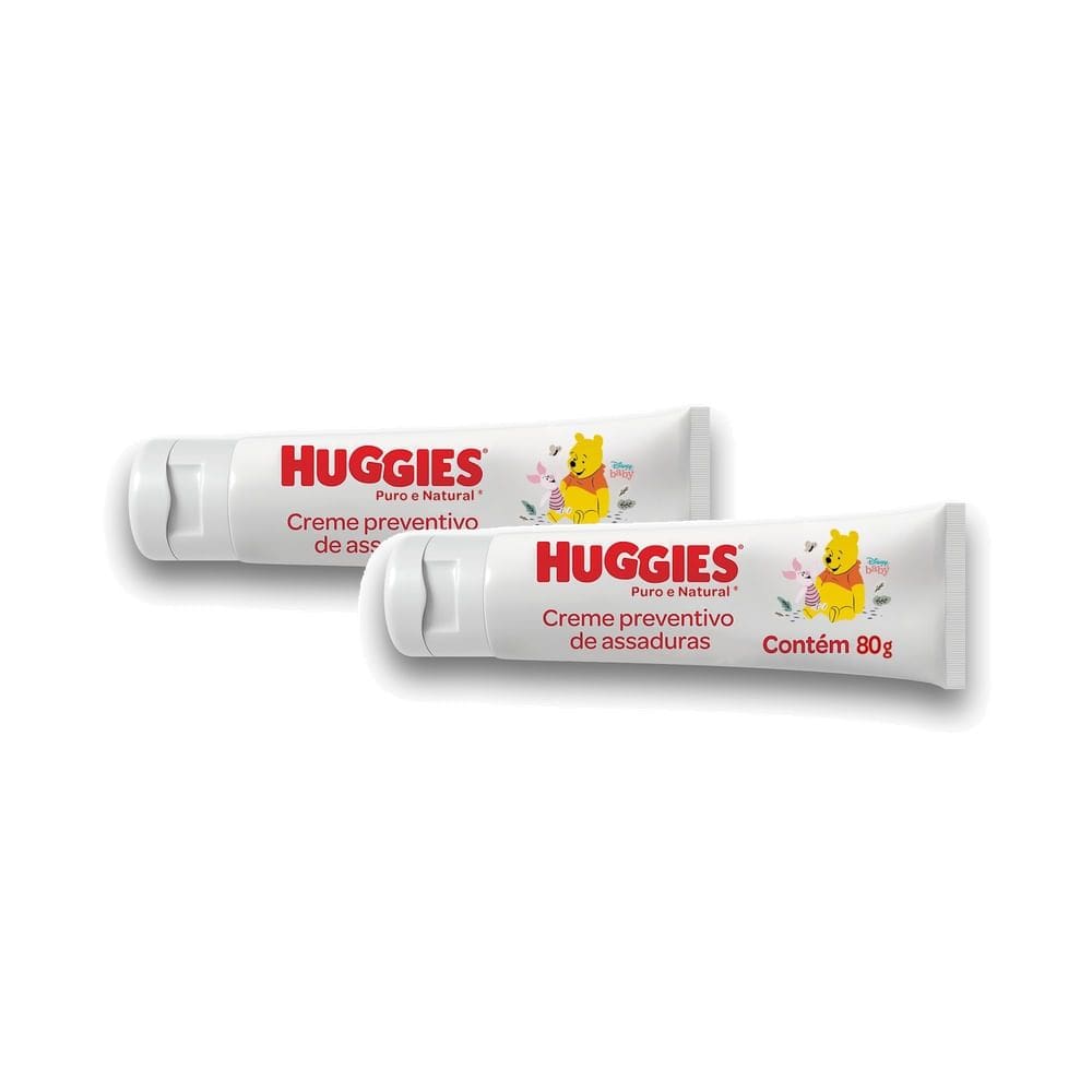 Kit 2 Creme Contra Assadura Huggies Puro e Natural 80g