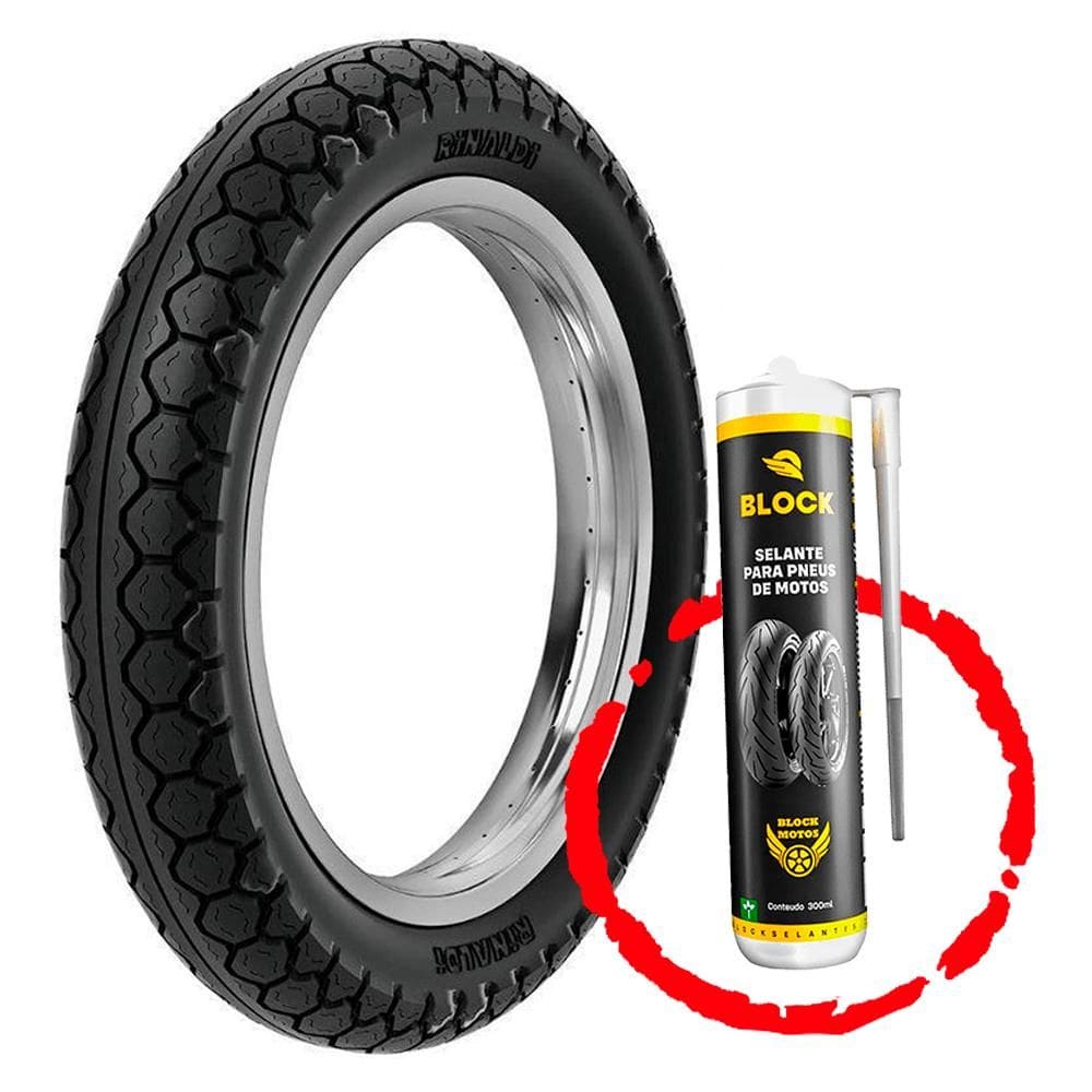 Kit Pneu Biz Win Pop Jet 80/100-14 Pd29 Rinaldi + Camara + Vacina
