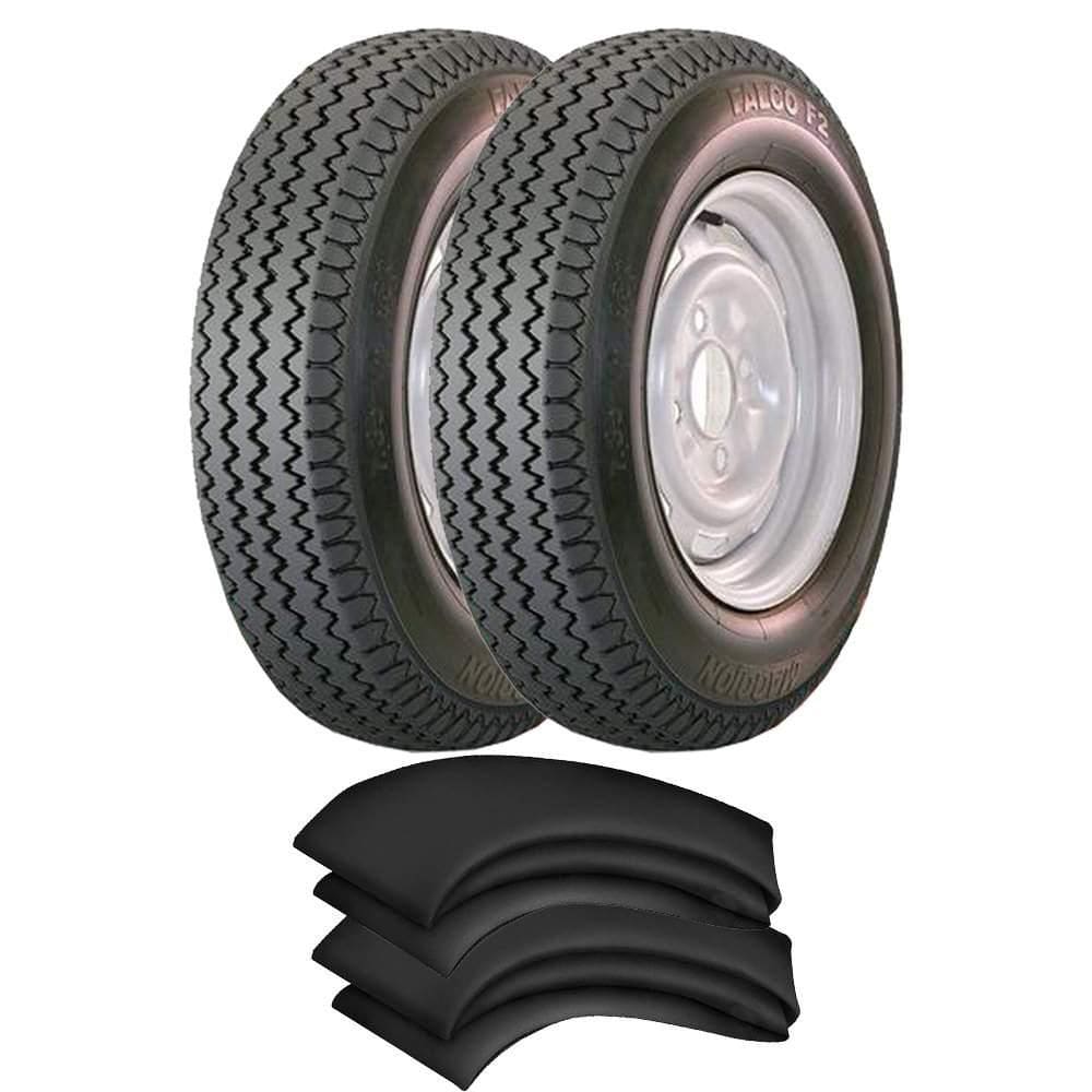 Kit 2 Pneus Fusca 560-15 4 Lonas Falco F2 Maggion + 2 Camaras