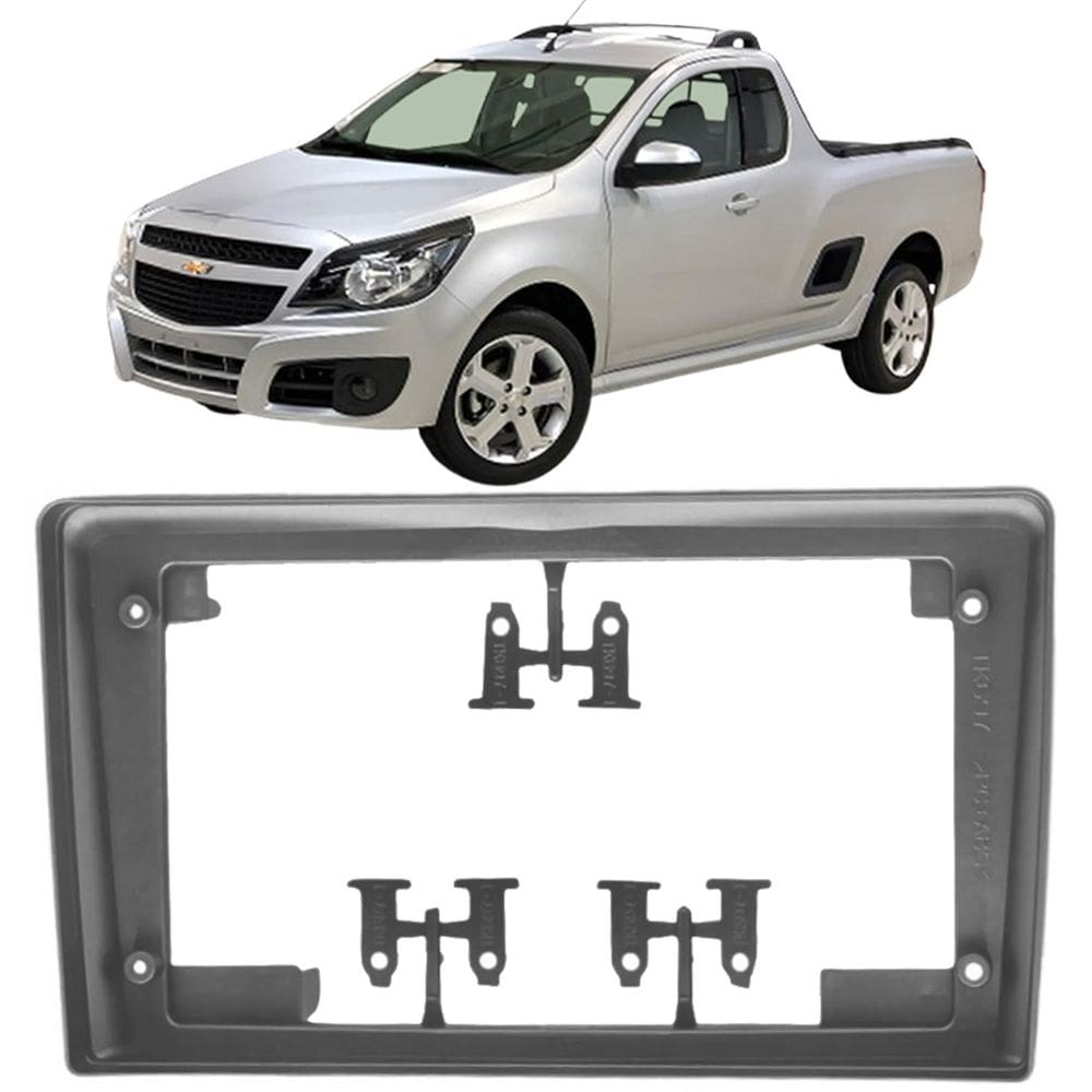 Moldura 9 Polegadas Montana 2003 à 2015 Grafite Painel Central Multimidia Som