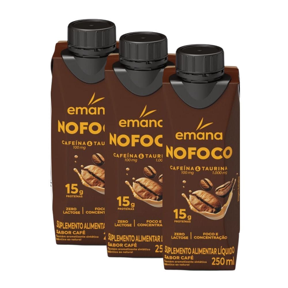 Kit 3 Emana NoFoco 15g de Proteína sabor Café 250ml