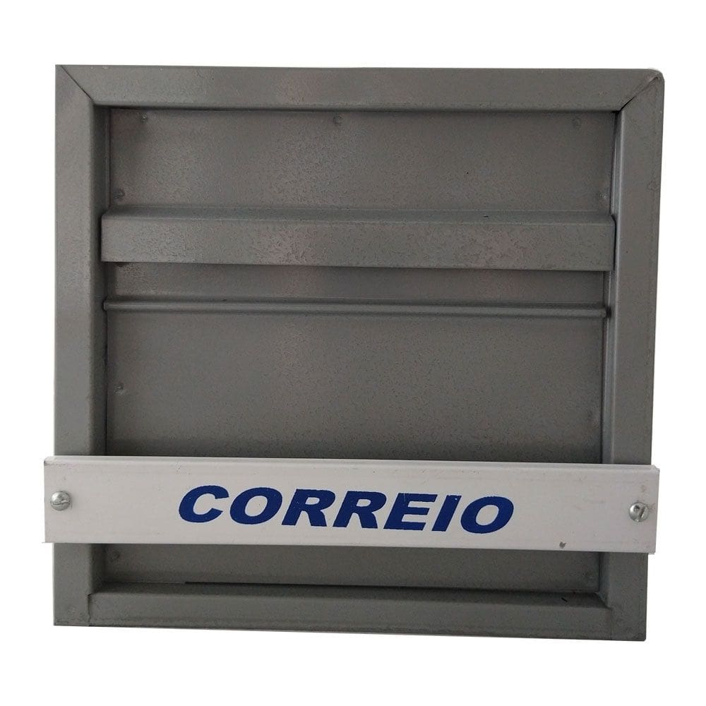 Caixa para Cartas Horizontal Cinza em Aço com Pintura Epóxi - Portões e Grades SF49