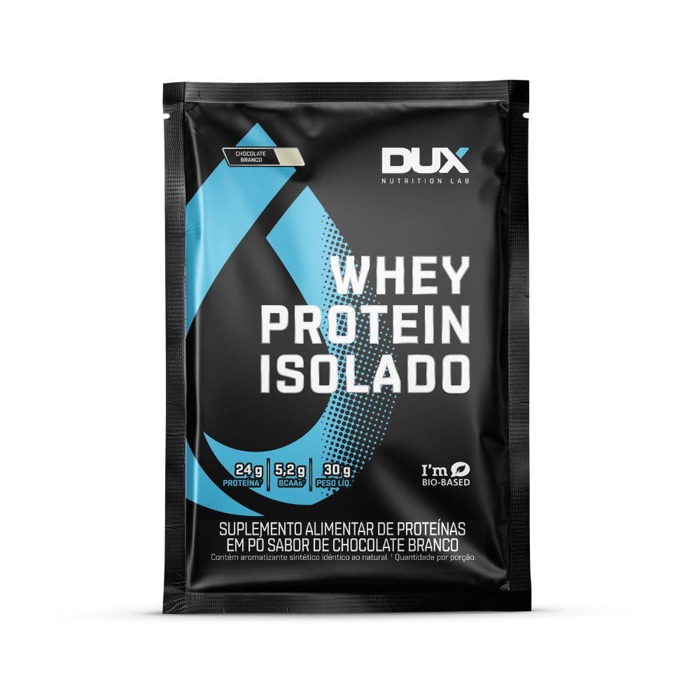 Whey Protein Isolado Dux 24g de Proteínas Chocolate Branco Sachê 30g