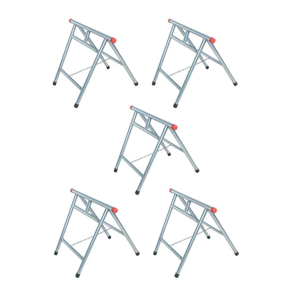 Kit 5 Cavaletes Reforçados Dobráveis 1x1 Metro Zincado NV323