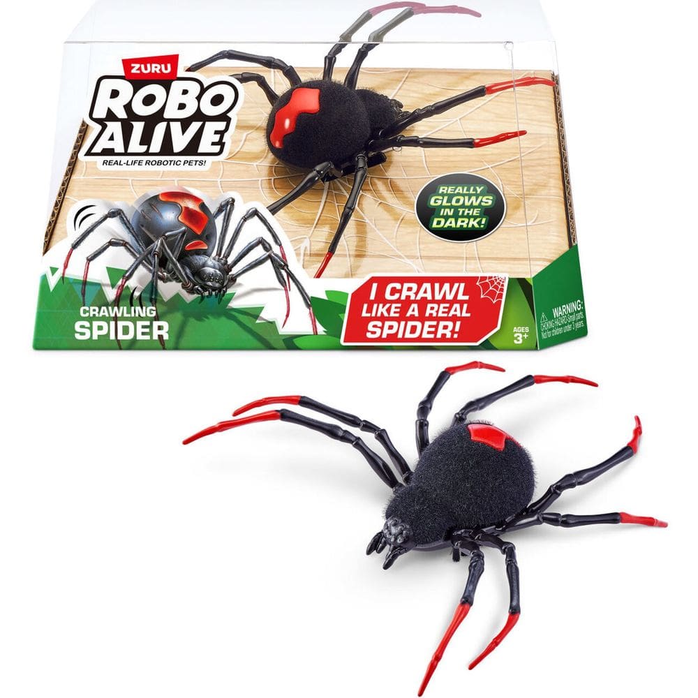 Brinquedo Aranha Com Movimento Robo Alive Brilha No Escuro - Candide 1115
