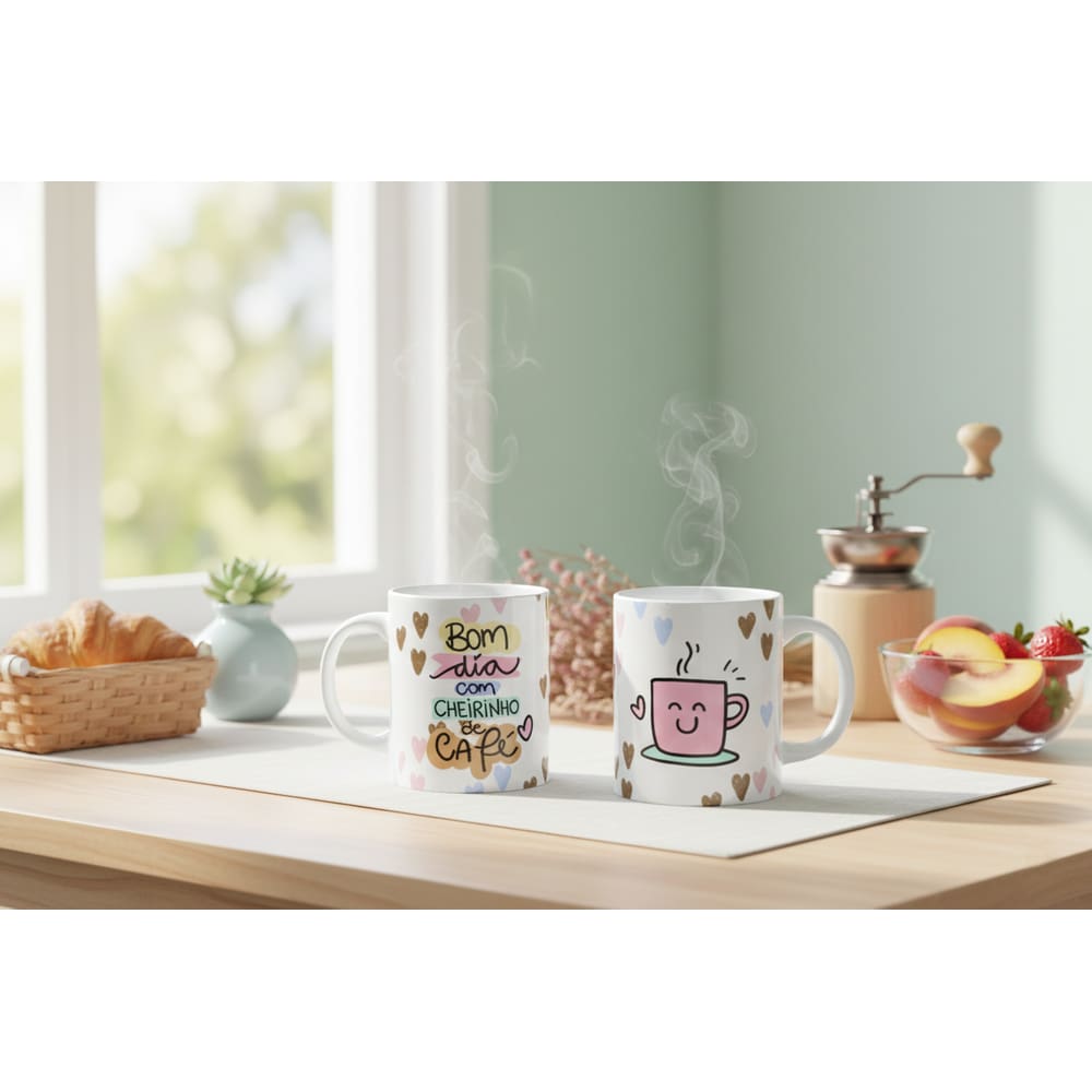 Caneca Personalizada - Bom Dia com Cheirinho de Café