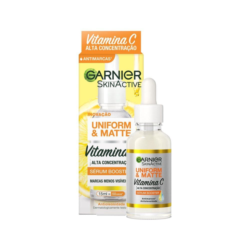 Sérum Facial Antimarcas Garnier Uniform & Matte Vitamina C Efeito Matte 15ml