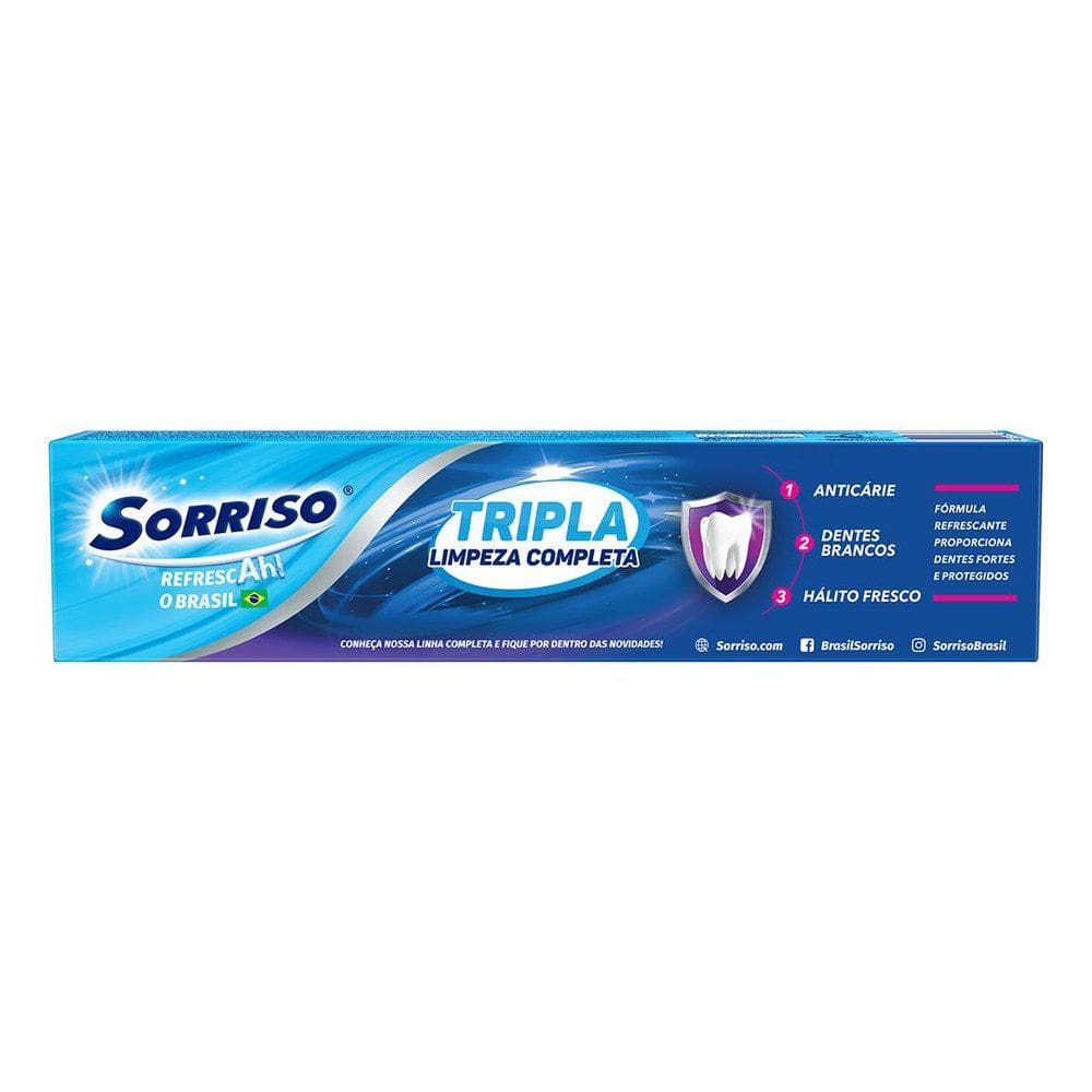 Creme Dental Sorriso Tripla Limpeza Completa 120g