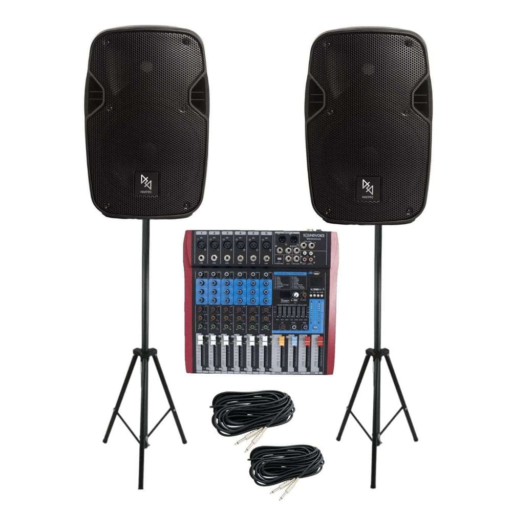 Kit Caixa de Som Ativa MK-8A 200W RMS Bluetooth Makpro