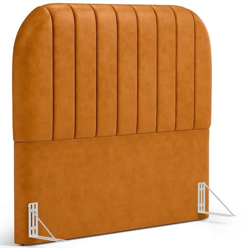 Cabeceira Cama Box Queen Estofada Orgânica 160cm Alice W01 Couríssimo Whisky - Lyam Decor