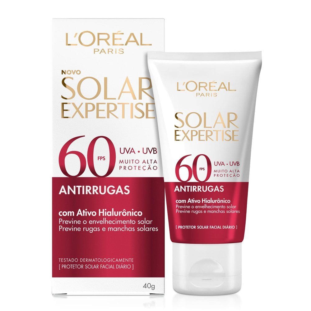 Protetor Solar Facial L`Oréal Paris Solar Expertise Antirrugas FPS 60 40g
