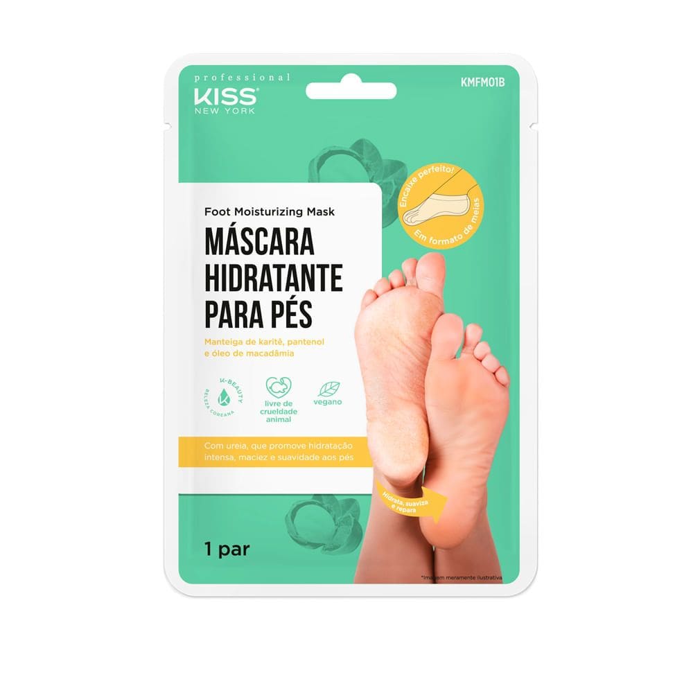 Mascara Kiss New York Hidratante Para Pes Com 1 Par