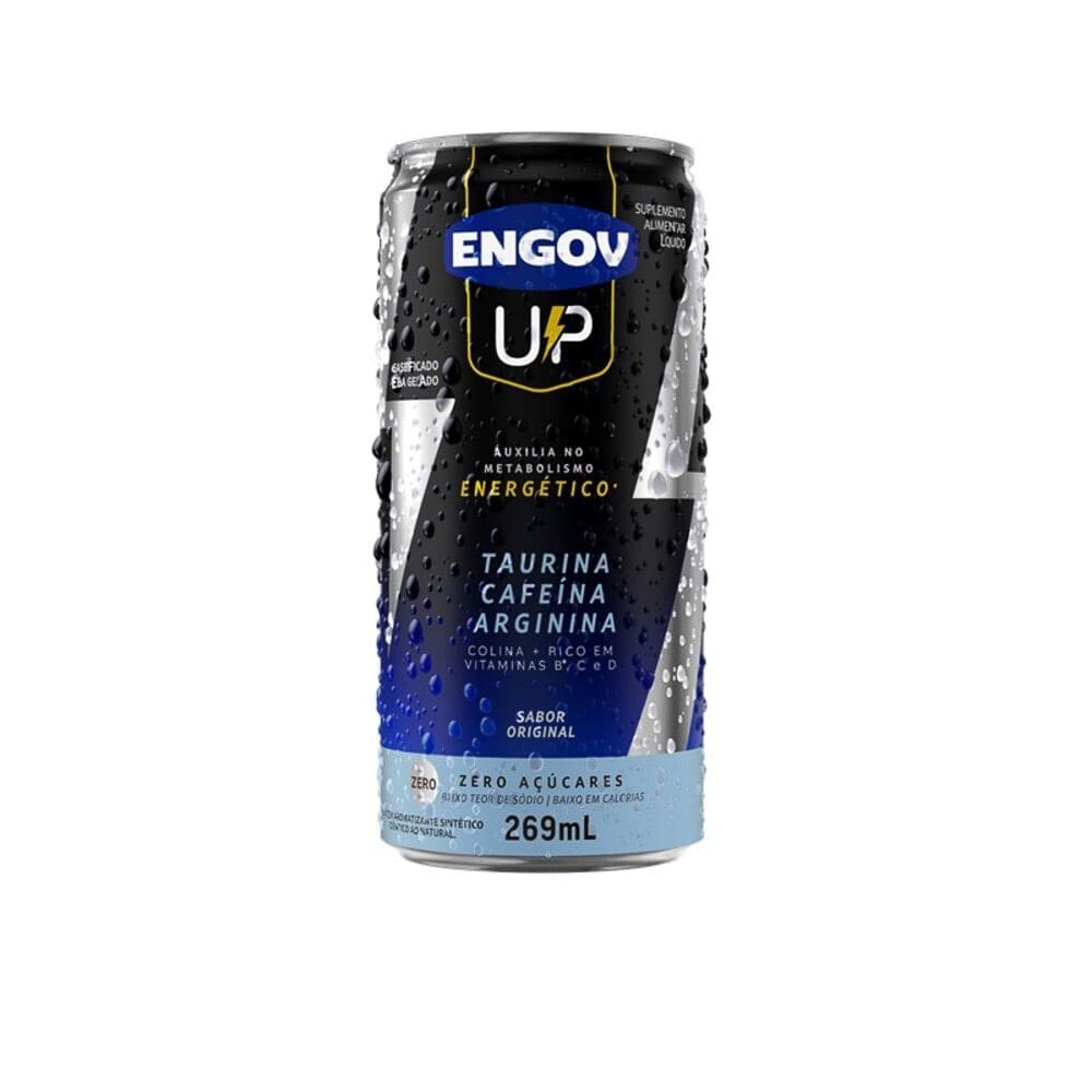 Energético Engov UP Taurina Cafeína e Arginina Sabor Zero Açúcares 269ml