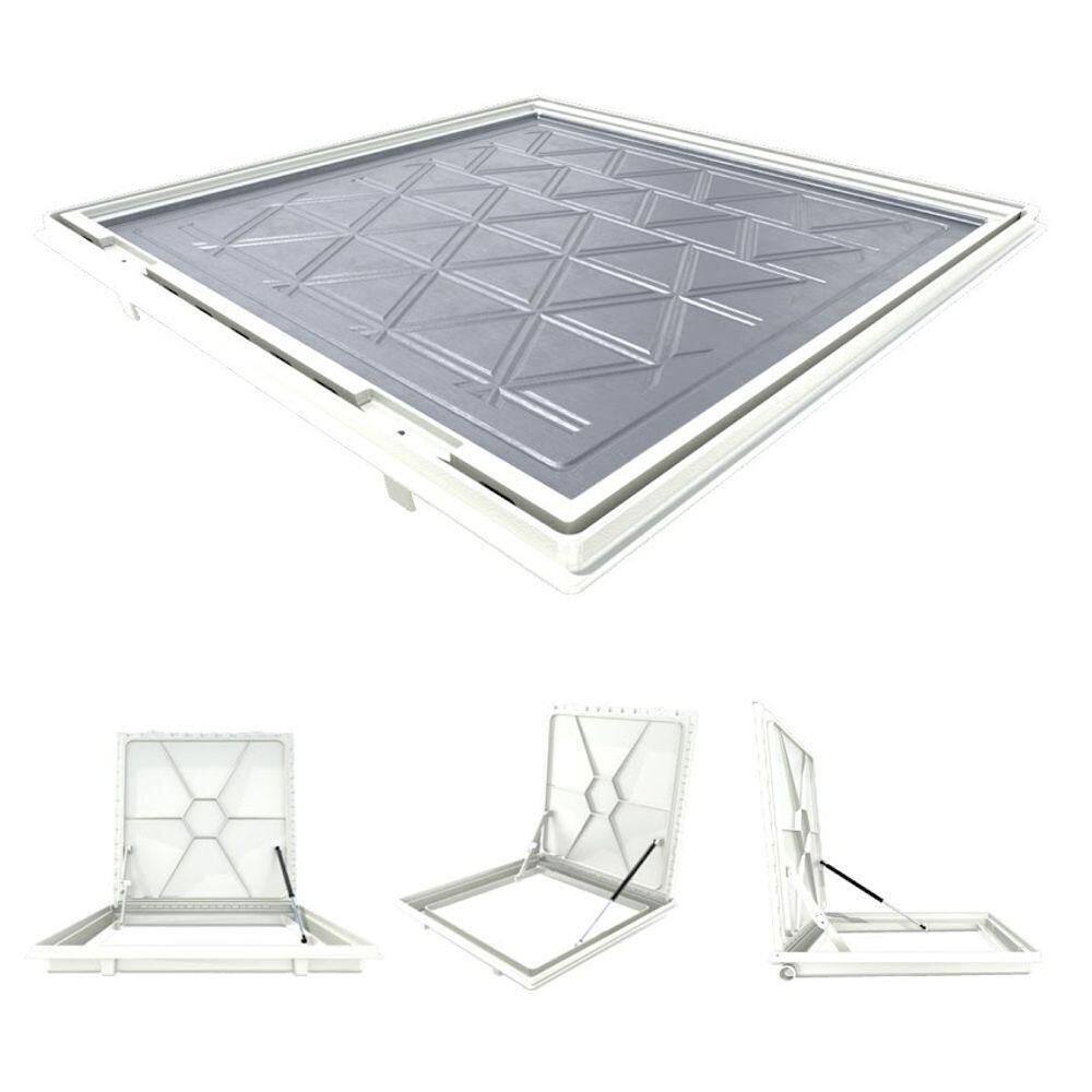 Tampa Casa Máquina Alumínio Rebaixo Invisível Branca 90x90cm