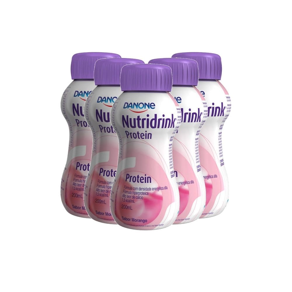 Kit 5 Nutridrink Protein Morango 200ml
