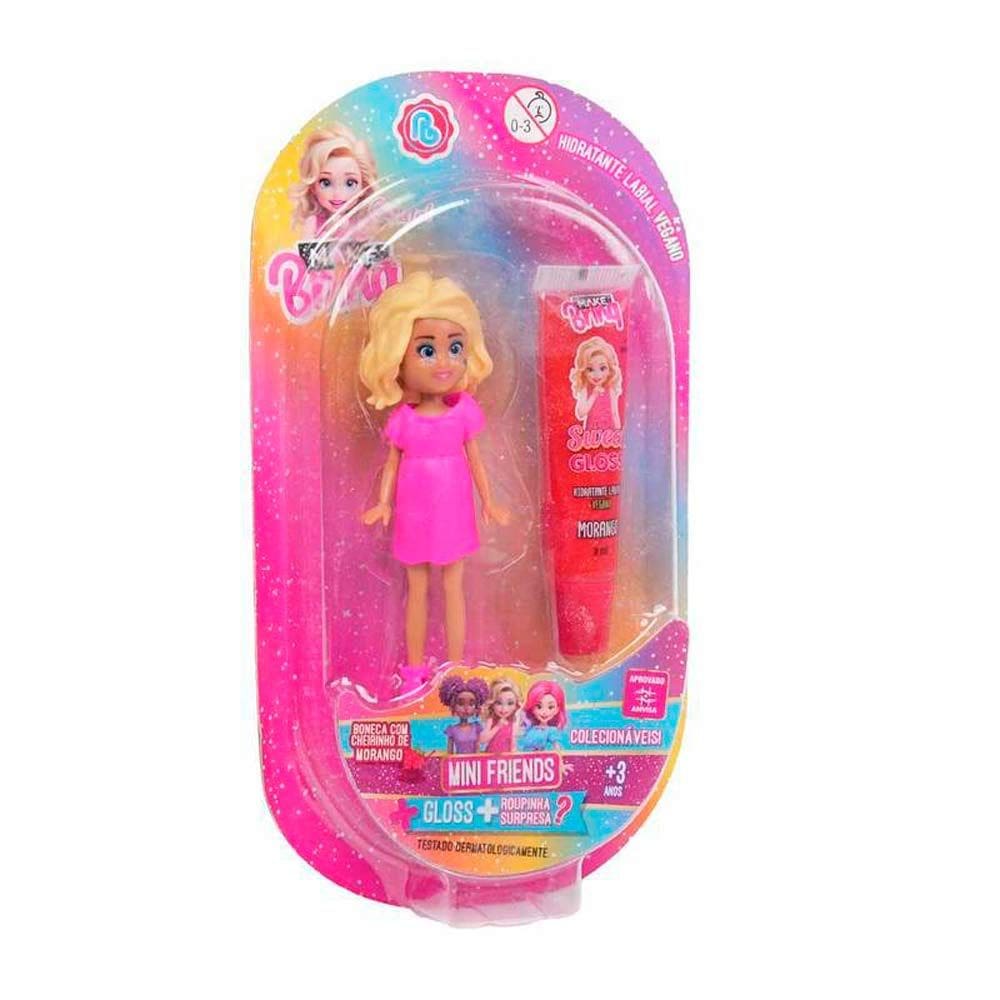 Mini Friends Gloss e Roupa Surpresa Make Brinq Colecionáveis 3+ Anos 1 Unidade