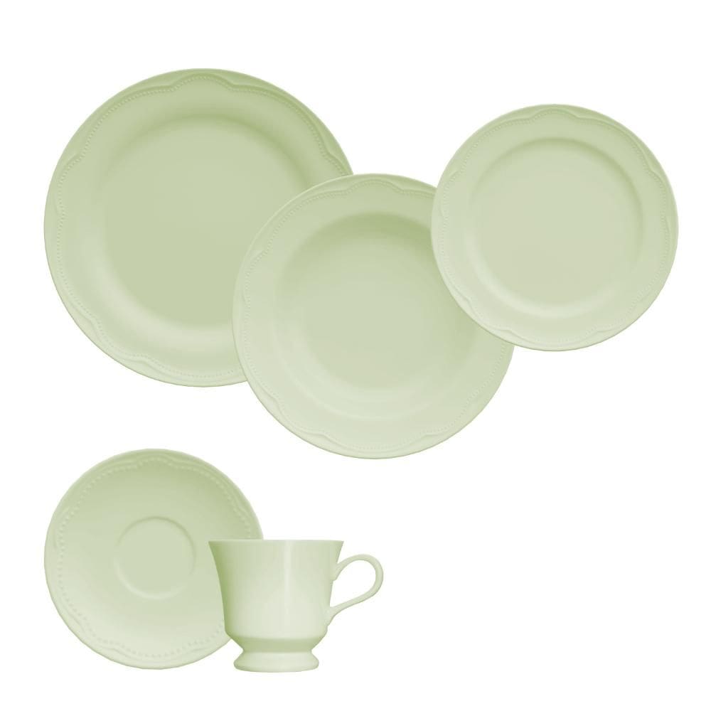 Jogo Jantar Chá 20 peças Verde Cottage Germer Porcelanas